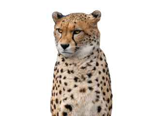 portrait cheetan isolated on white background