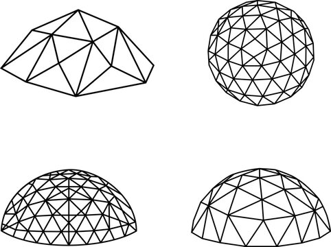 Geodesic Dome Wireframe Geometry Illustration