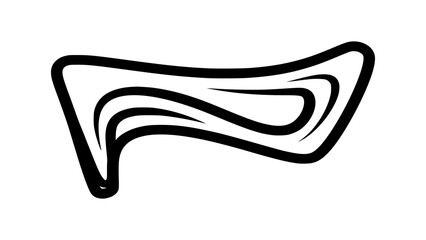 Fototapeta premium Black abstract shape with flowing lines