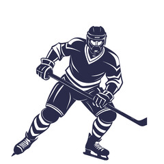 Hockey Player Silhouette, Isolated Vector Graphic for Sports Design