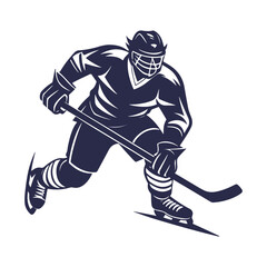 Hockey Player Silhouette, Isolated Vector Graphic for Sports Design