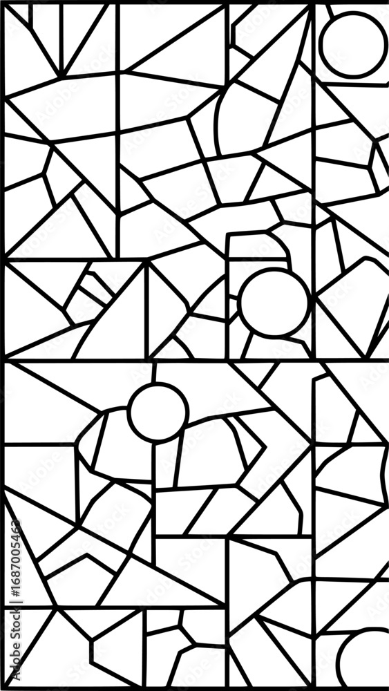 Poster abstract geometric pattern with circles and lines