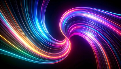 Abstract swirling neon lines (2)