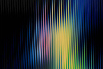 Abstract vertical lines with colorful light streaks and dark background