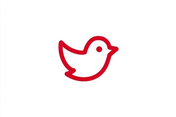 Obraz premium Simple red outline of a bird.