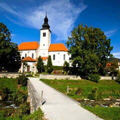 Picturesque church and pathway