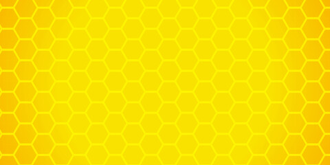 Seamless vector pattern with golden yellow hexagonal honeycomb and sweet honey illustration. Orange yellow seamless grunge and technology concept 3d honeycomb hexagon background with geometric shape