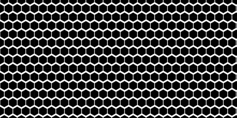 Seamless metal mesh grid pattern on a black textured background. modern 3d hexagon background with space for your text for making card, cover, decoration and design.  black hexagon background design 
