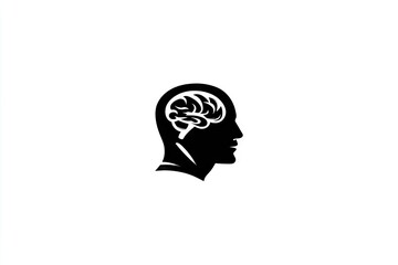 Profile view of a head and brain graphic.