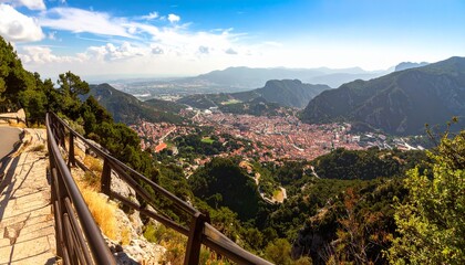 Fototapeta premium Town valley scenic viewpoint