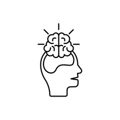 Icon a brain, isolated against a clean background.