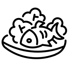 Dish plate, Food bowl and Cooking utensils icon.