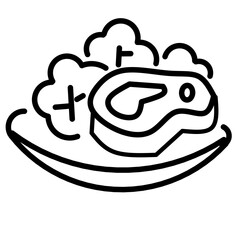 Dish plate, Food bowl and Cooking utensils icon.