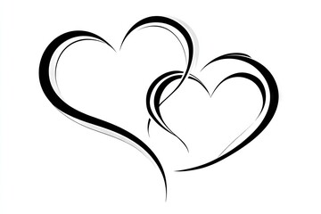 Intertwined heart shapes in black outline.