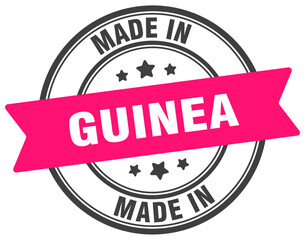 Made in Guinea round sign. Made in Guinea stamp.