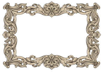 Ornate Decorative Frame Illustration Isolated On Transparent Background