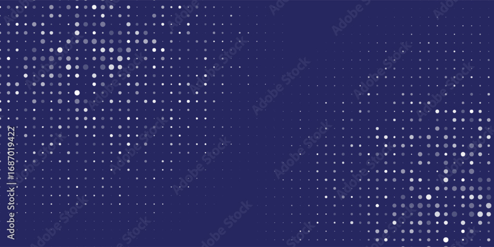 Poster random blue halftones background with transparency. vector background