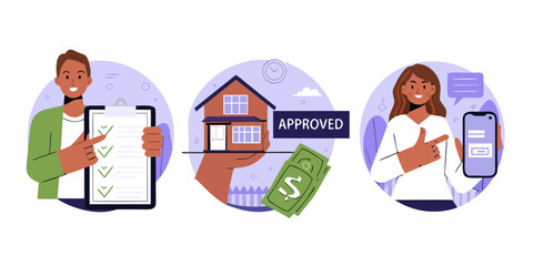 Successful home buying process with approved loan and digital confirmation