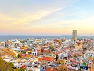 View from the mountain of Alicante and the Sea