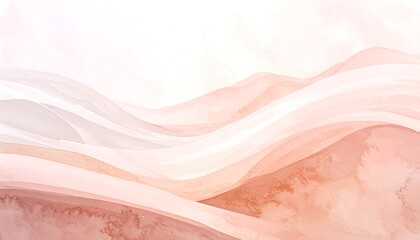 Abstract watercolor landscape.  Soft, flowing lines