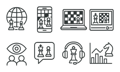 Digital chess icons: global play on mobile and laptop platforms with analytics and communication
