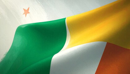 Digital illustration of a waving national flag