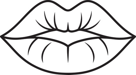 Beautiful Lips Silhouette Black Vector Art for Fashion and Beauty Projects