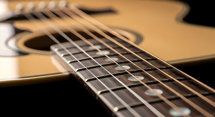Fototapeta premium acoustic guitar close up