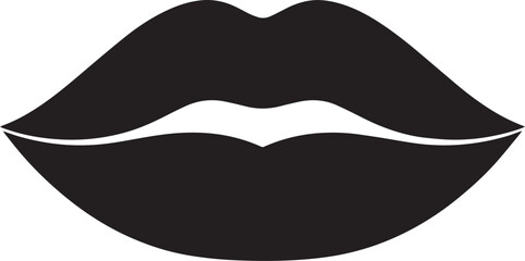 Beautiful Lips Silhouette Black Vector Art for Fashion and Beauty Projects