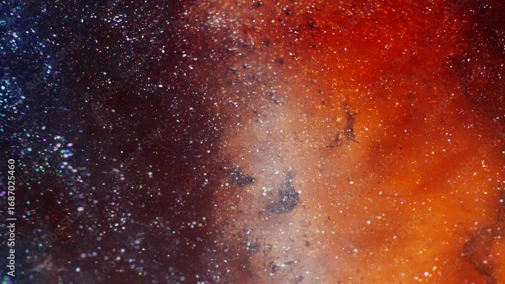 Poster bright ink simulating the expanding universe. macro close-up.