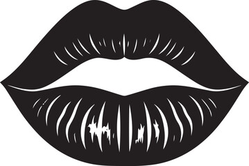 Beautiful Lips Silhouette Black Vector Art for Fashion and Beauty Projects