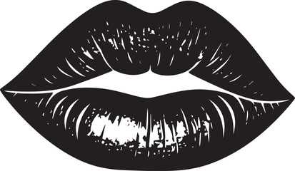 Beautiful Lips Silhouette Black Vector Art for Fashion and Beauty Projects