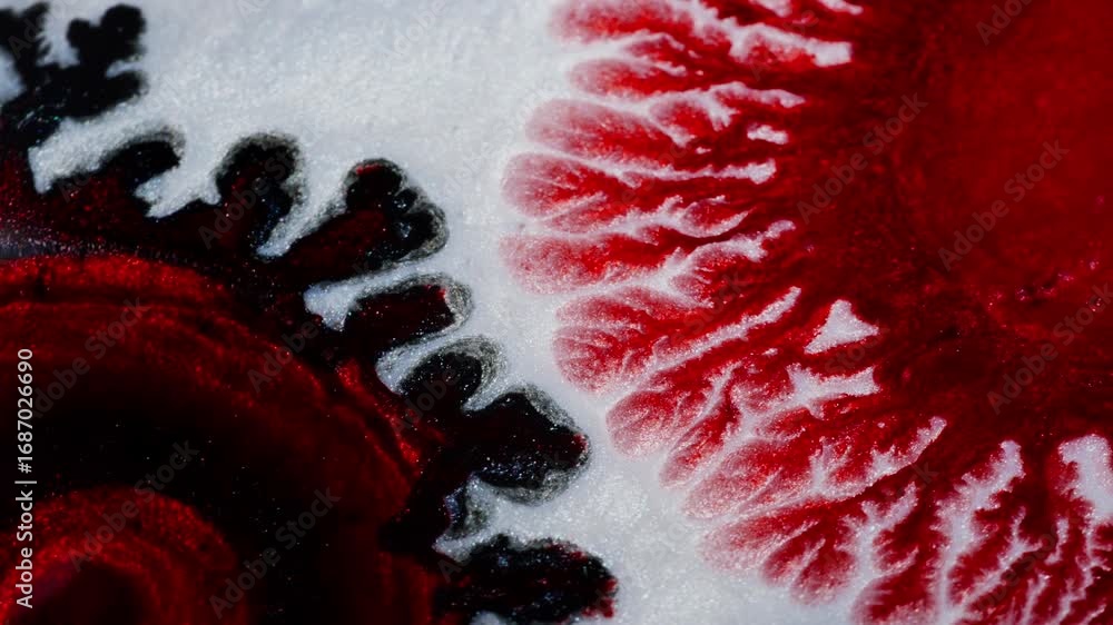 Poster two cores of mixed ink expanding in a macro view