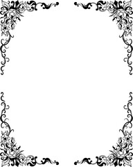 black and white frame with flowers