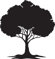 Fototapeta premium One big tree silhouette vector illustration