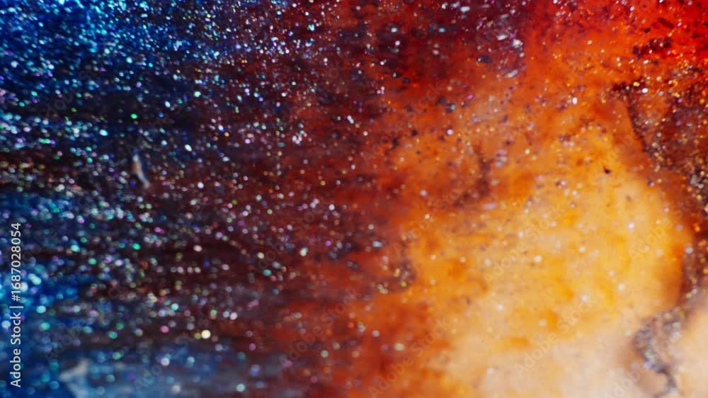 Poster magical ink in motion creating abstract forms. macro view