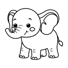 Cute Elephant Vector Illustration Safari Animal