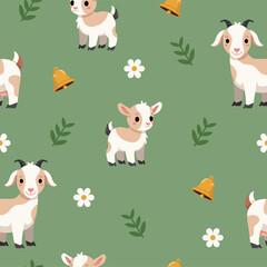 Seamless Goat Pattern  Farm Animal Print