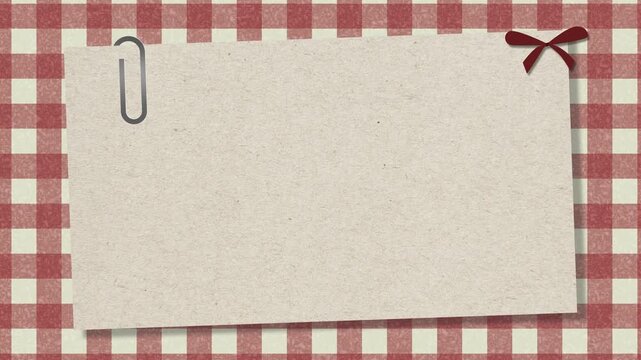 Recipe Card on Red Gingham Tablecloth &ndash; Rustic Kitchen Loopable Background