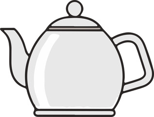 Fototapeta premium Stylized Vector Graphic of a Traditional Teapot Design