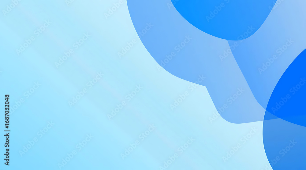 Poster abstract light blue background with overlapping shapes creating a soft and dreamy aesthetic