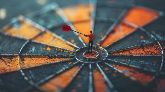 Close up of dart board and target used for games, practice or leisure activities. Indoor recreational sport equipment.