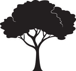 One big tree silhouette vector illustration