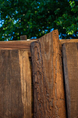 Vintage retro style wooden table. Wood texture with scratches as background.