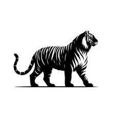 Elegant Tiger Vector Illustration – Majestic Jungle Wildlife Art