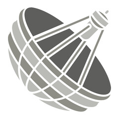 Modern Geometric Satellite Dish Signal Icon Minimalist Communication Illustration