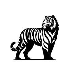 Ferocious Tiger Vector Illustration – Majestic Wild Jungle Predator