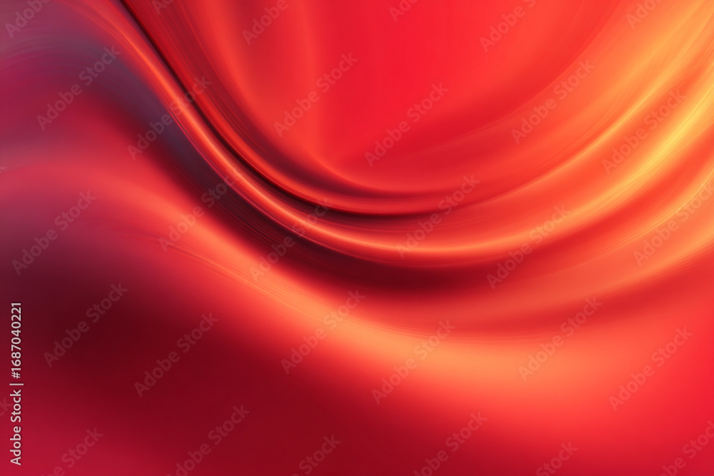Poster abstract red and orange wave design background flowing curves vibrant colors smooth texture