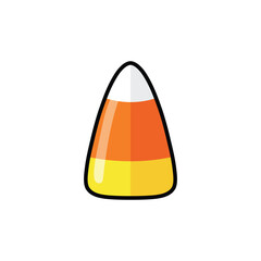 Classic Halloween candy corn with three colors a simple vector art illustration