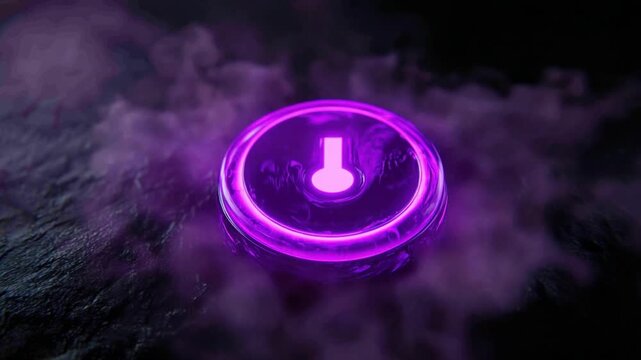 Purple glowing power button